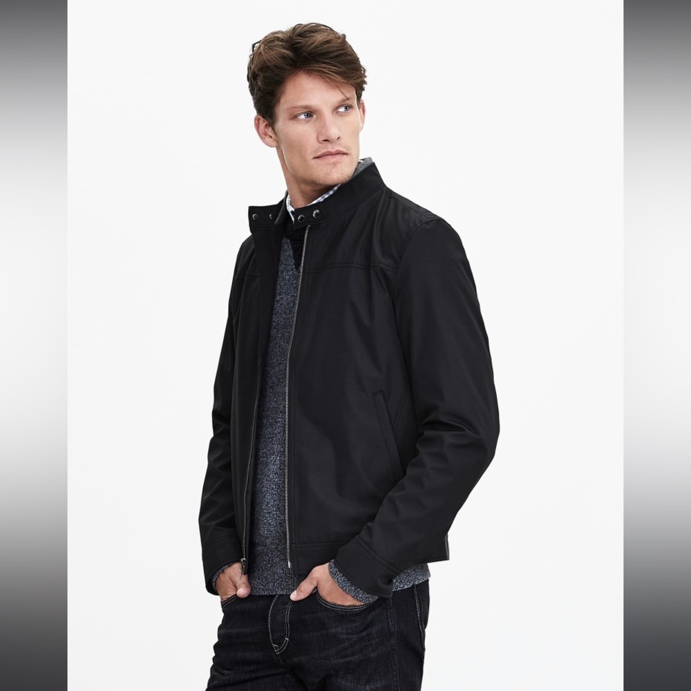 Banana Republic Black Water Resistant Black Jacket Size Large